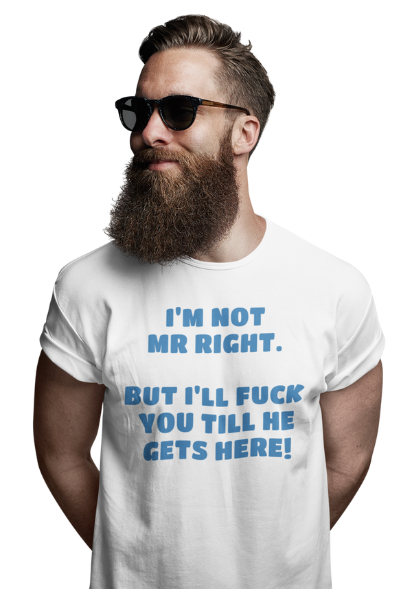 I'm Not Mr Right. But I'll Fuck You Till He Gets Here -  T-Shirt