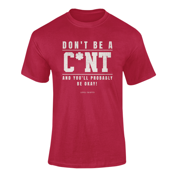 Don't Be A Cunt And You'll Probably Be Ok - T-Shirt