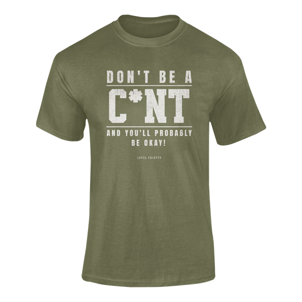 Don't Be A Cunt And You'll Probably Be Ok - T-Shirt