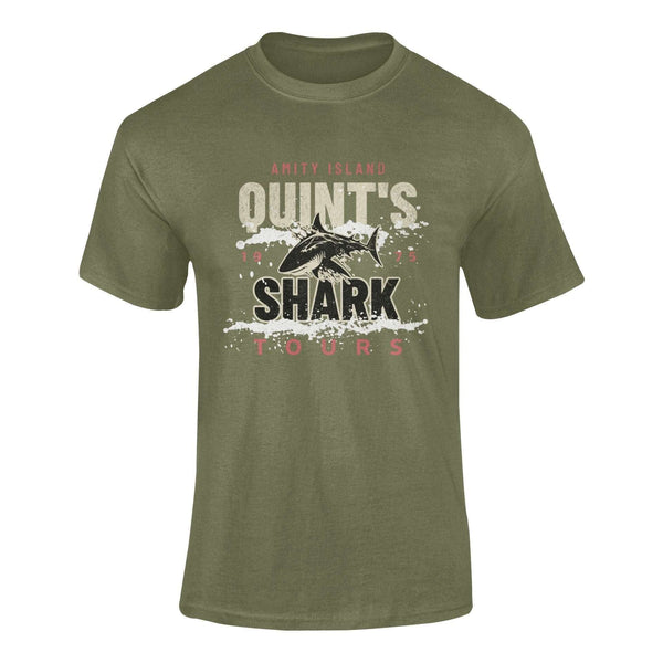 Quint's Shark Tours 1975 - T-Shirt T- Shirt Level Thirty 3 S Khaki 