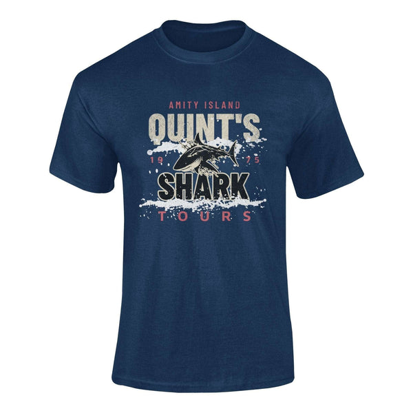 Quint's Shark Tours 1975 - T-Shirt T- Shirt Level Thirty 3 S Navy 