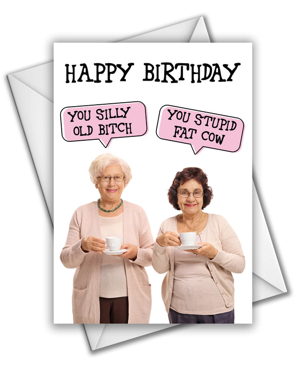 You Silly Old Bitch,  You Stupid Fat Cow - Birthday Card